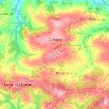 Rzeszotary Górne topographic map, elevation, terrain