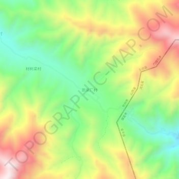 跑泉厂村 topographic map, elevation, terrain