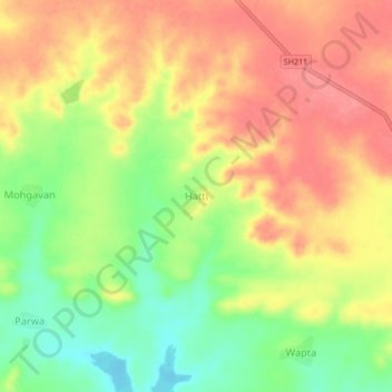 Hatti topographic map, elevation, terrain