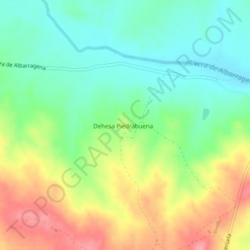 Castillo de Piedrabuena topographic map, elevation, terrain