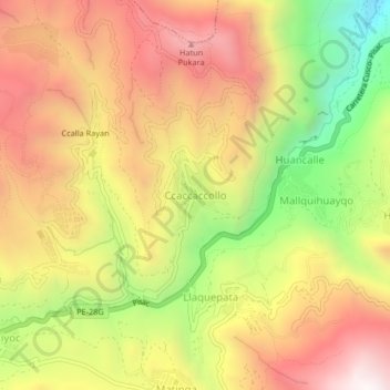 Ccaccaccollo topographic map, elevation, terrain