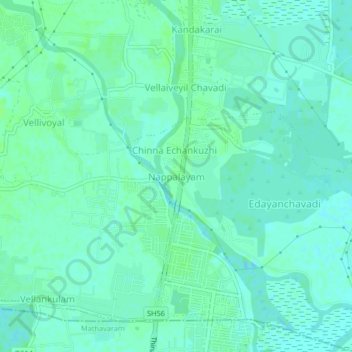 Nappalayam topographic map, elevation, terrain