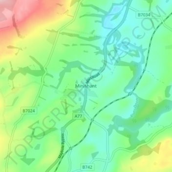 Minishant topographic map, elevation, terrain