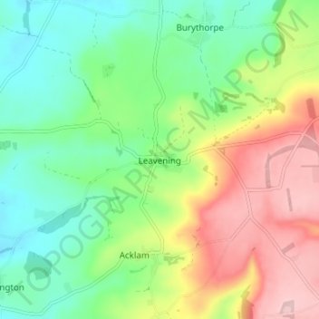 Leavening topographic map, elevation, terrain