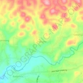 Tribuana topographic map, elevation, terrain
