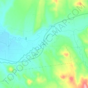 Shell topographic map, elevation, terrain