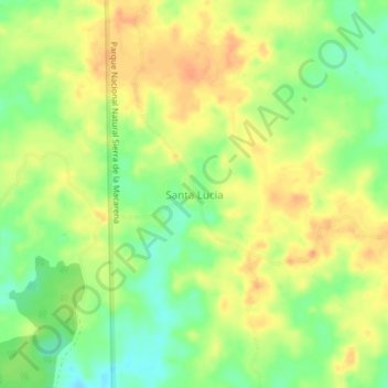 Santa Lucia topographic map, elevation, terrain