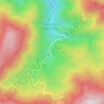 Yedigöller topographic map, elevation, terrain