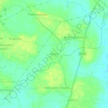 Mullur topographic map, elevation, terrain