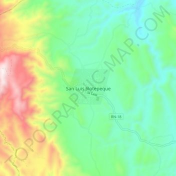 San Luis Jilotepeque topographic map, elevation, terrain