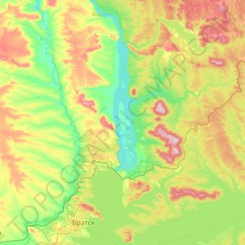 Бурнина topographic map, elevation, terrain