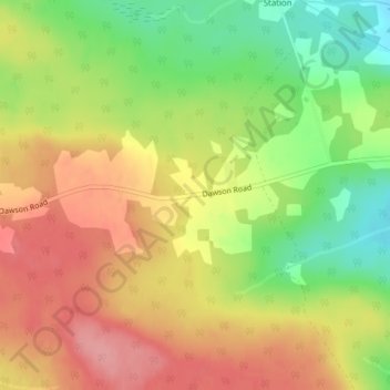 Dawson Settlement topographic map, elevation, terrain