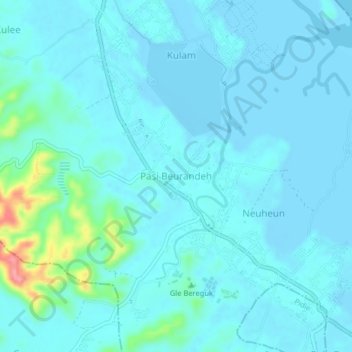 Pasi Beurandeh topographic map, elevation, terrain