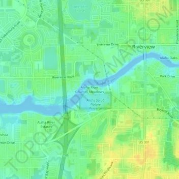 Alafia River Country Meadows topographic map, elevation, terrain