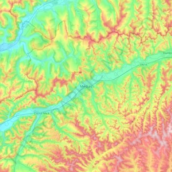 Mediaș topographic map, elevation, terrain
