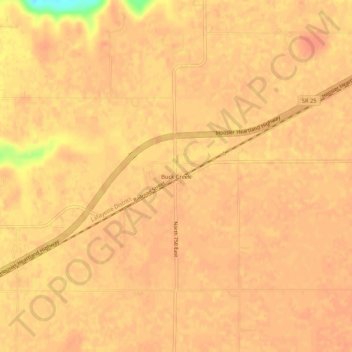 Buck Creek topographic map, elevation, terrain