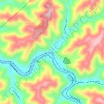 Big Rock topographic map, elevation, terrain