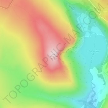 Luggala topographic map, elevation, terrain