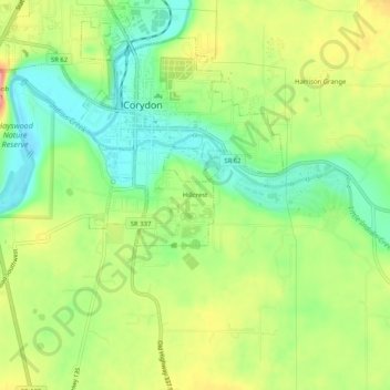 Hillcrest topographic map, elevation, terrain