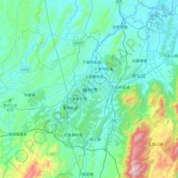 Chenzhou topographic map, elevation, terrain