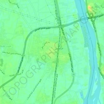 El Badrashein topographic map, elevation, terrain