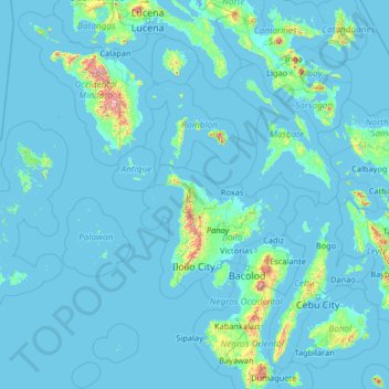 Aklan topographic map, elevation, terrain