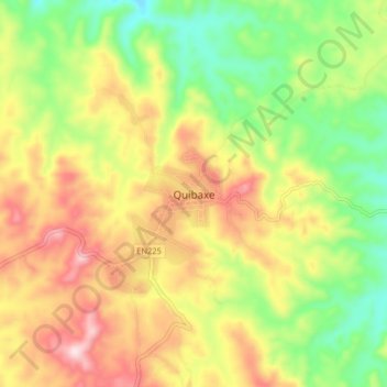 Quibaxe topographic map, elevation, terrain