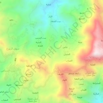 Hijrat ar Rabahi topographic map, elevation, terrain