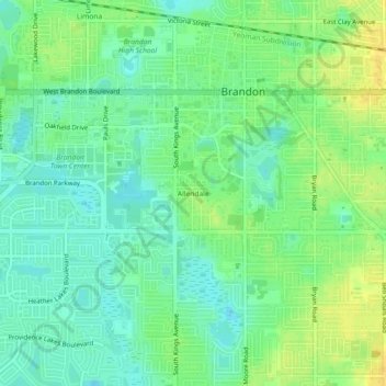 Allendale topographic map, elevation, terrain