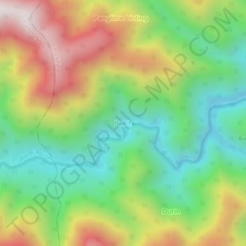 Bukit topographic map, elevation, terrain