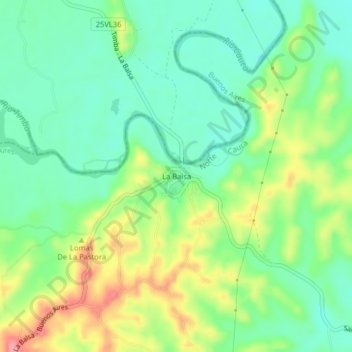 La Balsa topographic map, elevation, terrain