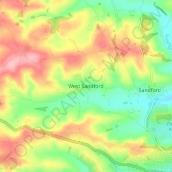West Sandford topographic map, elevation, terrain