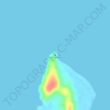 Capul Lighthouse topographic map, elevation, terrain