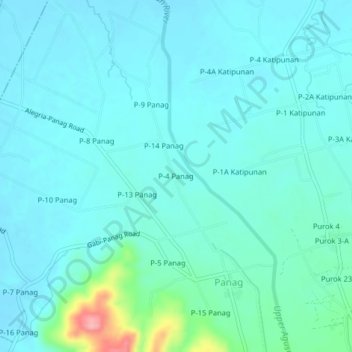 P-4 Panag topographic map, elevation, terrain