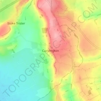 Cucklington topographic map, elevation, terrain