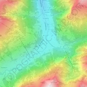 Elm topographic map, elevation, terrain