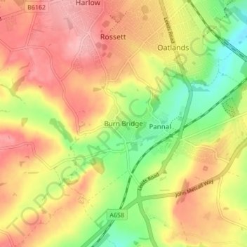 Burn Bridge topographic map, elevation, terrain