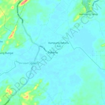 Bekenu topographic map, elevation, terrain