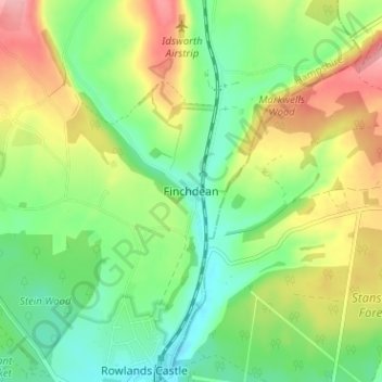 Finchdean topographic map, elevation, terrain