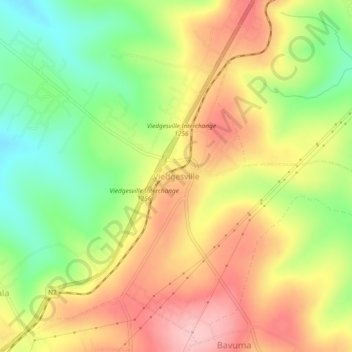 Viedgesville topographic map, elevation, terrain