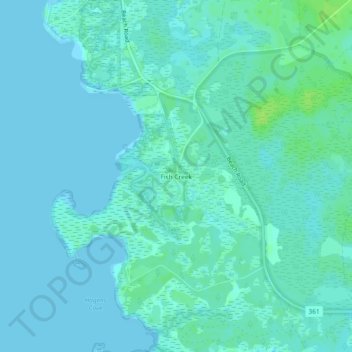 Fish Creek topographic map, elevation, terrain