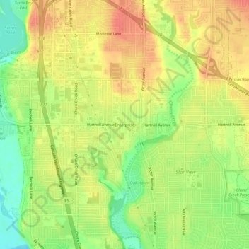 Enterprise topographic map, elevation, terrain