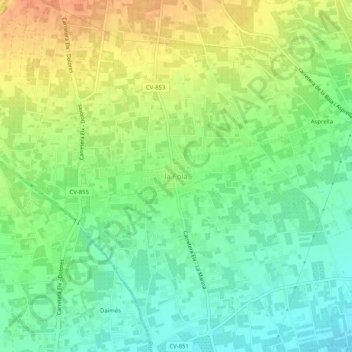 la Foia topographic map, elevation, terrain