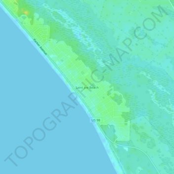 Saint Joe Beach topographic map, elevation, terrain