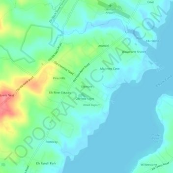 Elkmore topographic map, elevation, terrain