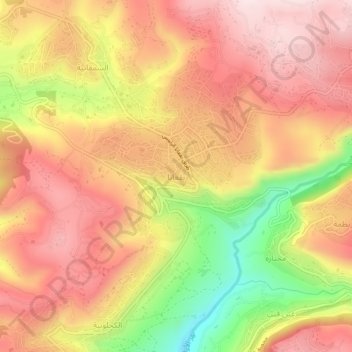 Boqaata topographic map, elevation, terrain