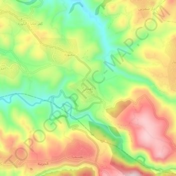 Kaftoun topographic map, elevation, terrain