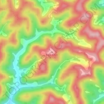 Bald Knob topographic map, elevation, terrain