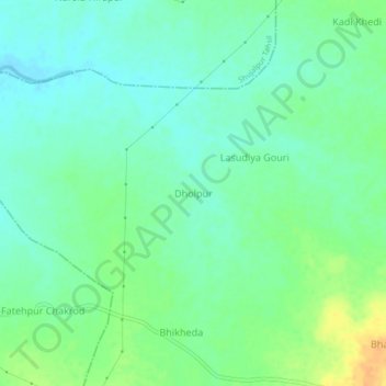 Dholpur topographic map, elevation, terrain