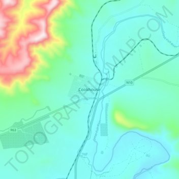 Cookhouse topographic map, elevation, terrain